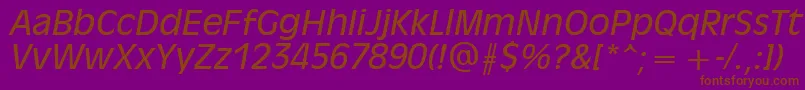 AntiqueOliveРљСѓСЂСЃРёРІ-Schriftart – Braune Schriften auf violettem Hintergrund