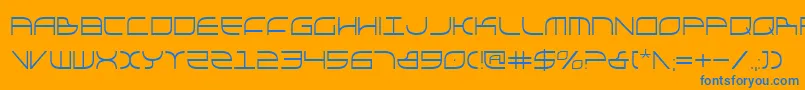 フォントGalgac – オレンジの背景に青い文字