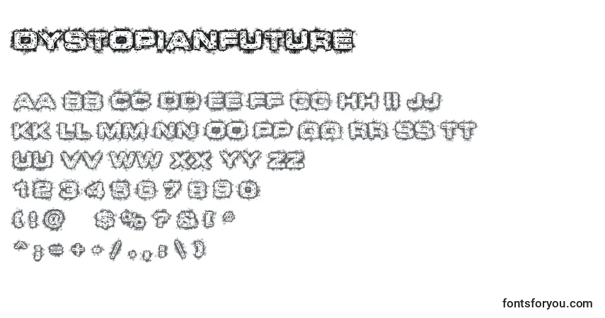 Шрифт DystopianFuture – алфавит, цифры, специальные символы