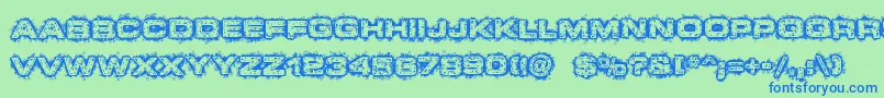 DystopianFuture Font – Blue Fonts on Green Background