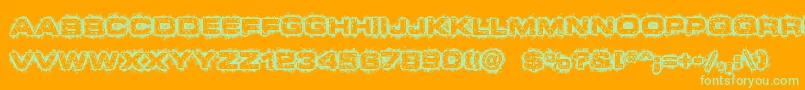 DystopianFuture Font – Green Fonts on Orange Background