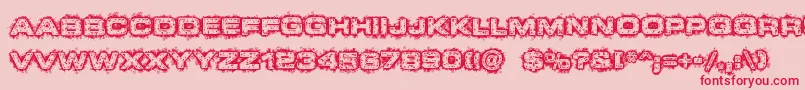 DystopianFuture Font – Red Fonts on Pink Background