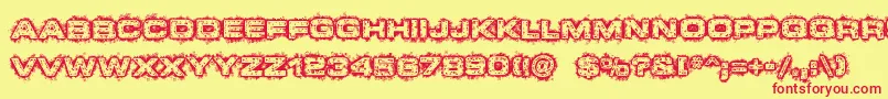 DystopianFuture Font – Red Fonts on Yellow Background