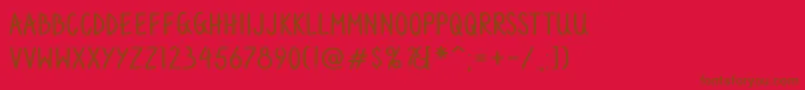 Angela Font – Brown Fonts on Red Background