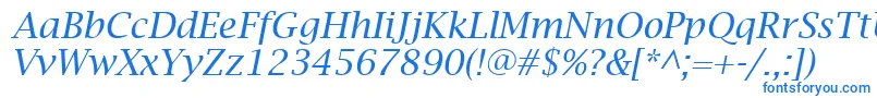 フォントLucidaBrightItalic – 白い背景に青い文字