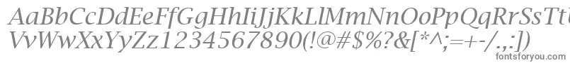 フォントLucidaBrightItalic – 灰色のフォント