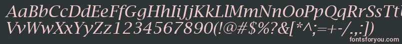 LucidaBrightItalic Font – Pink Fonts on Black Background