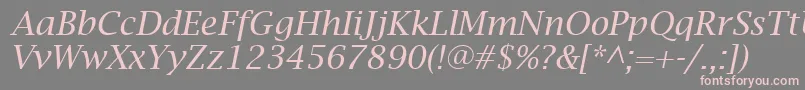 LucidaBrightItalic Font – Pink Fonts on Gray Background