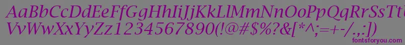 LucidaBrightItalic Font – Purple Fonts on Gray Background