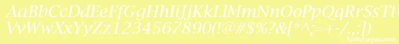 LucidaBrightItalic Font – White Fonts on Yellow Background