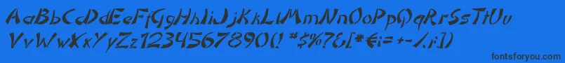 DomoaregatoItalic-Schriftart – Schwarze Schriften auf blauem Hintergrund