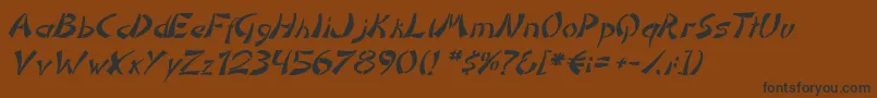 DomoaregatoItalic-Schriftart – Schwarze Schriften auf braunem Hintergrund