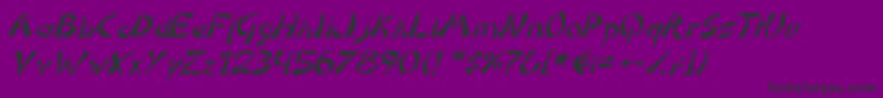 Шрифт DomoaregatoItalic – чёрные шрифты на фиолетовом фоне