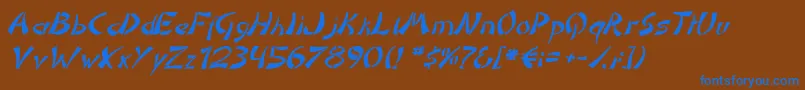 Шрифт DomoaregatoItalic – синие шрифты на коричневом фоне
