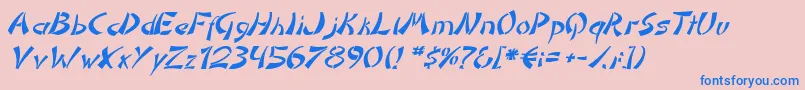 DomoaregatoItalic Font – Blue Fonts on Pink Background