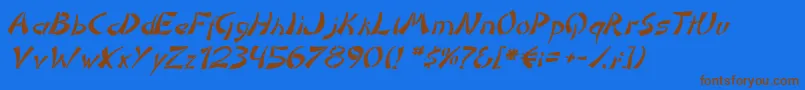 DomoaregatoItalic Font – Brown Fonts on Blue Background