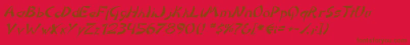 DomoaregatoItalic Font – Brown Fonts on Red Background
