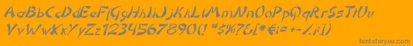 DomoaregatoItalic Font – Gray Fonts on Orange Background