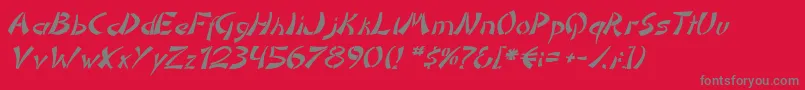 DomoaregatoItalic-Schriftart – Graue Schriften auf rotem Hintergrund