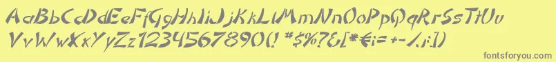 Шрифт DomoaregatoItalic – серые шрифты на жёлтом фоне