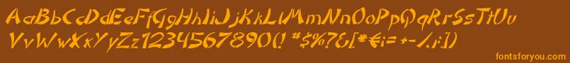 DomoaregatoItalic Font – Orange Fonts on Brown Background