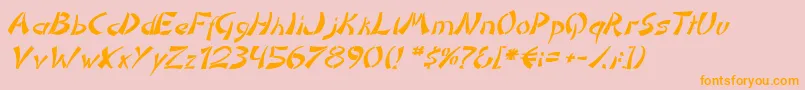 DomoaregatoItalic-Schriftart – Orangefarbene Schriften auf rosa Hintergrund