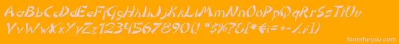 DomoaregatoItalic-Schriftart – Rosa Schriften auf orangefarbenem Hintergrund