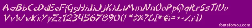 DomoaregatoItalic-Schriftart – Rosa Schriften auf violettem Hintergrund