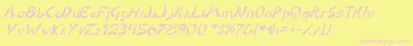 DomoaregatoItalic Font – Pink Fonts on Yellow Background