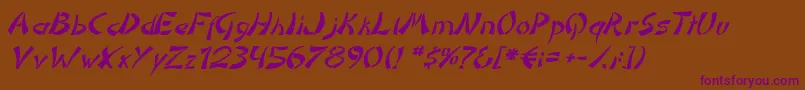 DomoaregatoItalic Font – Purple Fonts on Brown Background