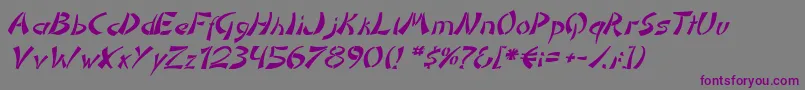 Шрифт DomoaregatoItalic – фиолетовые шрифты на сером фоне