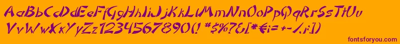 DomoaregatoItalic Font – Purple Fonts on Orange Background