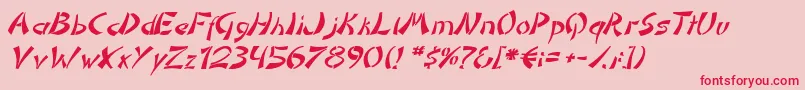 DomoaregatoItalic Font – Red Fonts on Pink Background