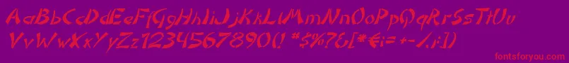 DomoaregatoItalic Font – Red Fonts on Purple Background
