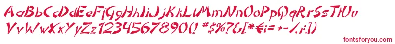 DomoaregatoItalic Font – Red Fonts on White Background