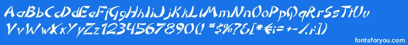 DomoaregatoItalic Font – White Fonts on Blue Background