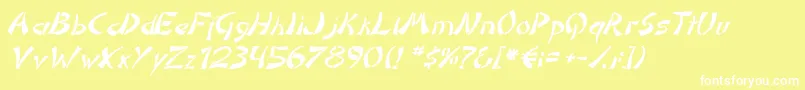DomoaregatoItalic Font – White Fonts on Yellow Background