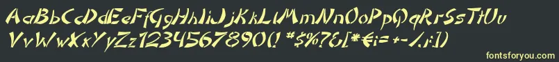 Шрифт DomoaregatoItalic – жёлтые шрифты на чёрном фоне