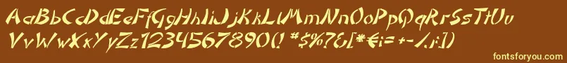 DomoaregatoItalic Font – Yellow Fonts on Brown Background