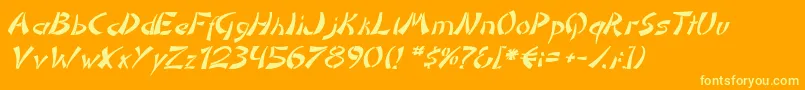 Шрифт DomoaregatoItalic – жёлтые шрифты на оранжевом фоне