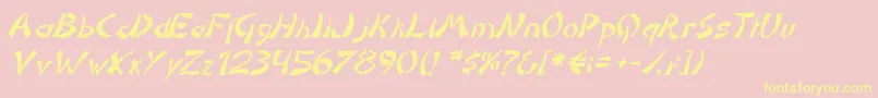 DomoaregatoItalic Font – Yellow Fonts on Pink Background