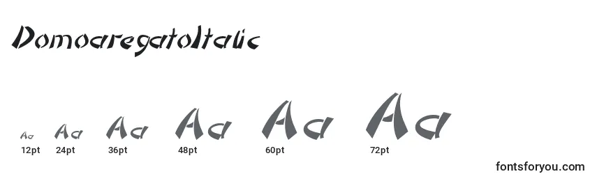 Размеры шрифта DomoaregatoItalic