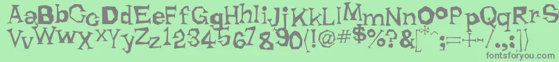 フォントRhodaDendron – 緑の背景に灰色の文字