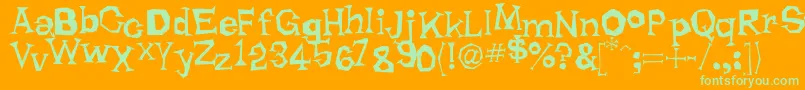 フォントRhodaDendron – オレンジの背景に緑のフォント