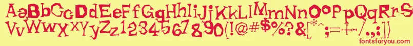 RhodaDendron Font – Red Fonts on Yellow Background