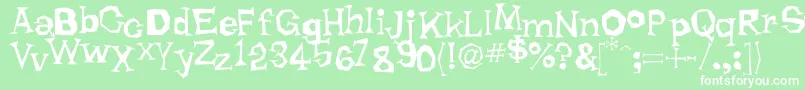 フォントRhodaDendron – 緑の背景に白い文字