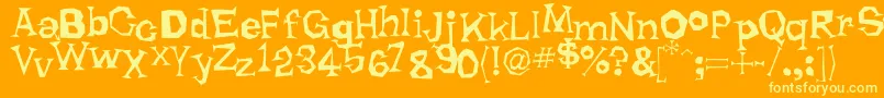 RhodaDendron Font – Yellow Fonts on Orange Background