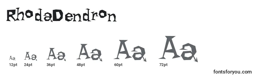 RhodaDendron Font Sizes