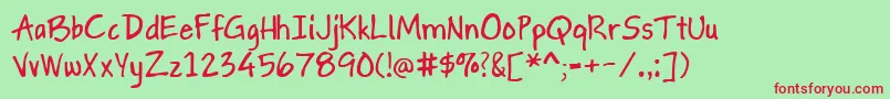 GapstownAh Font – Red Fonts on Green Background