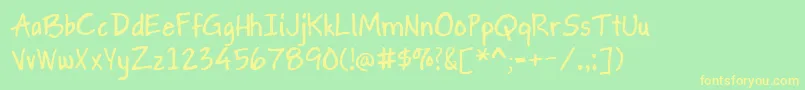 GapstownAh Font – Yellow Fonts on Green Background